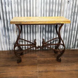 Peach Travertine and Iron Console Table euro sham, pillow shams
