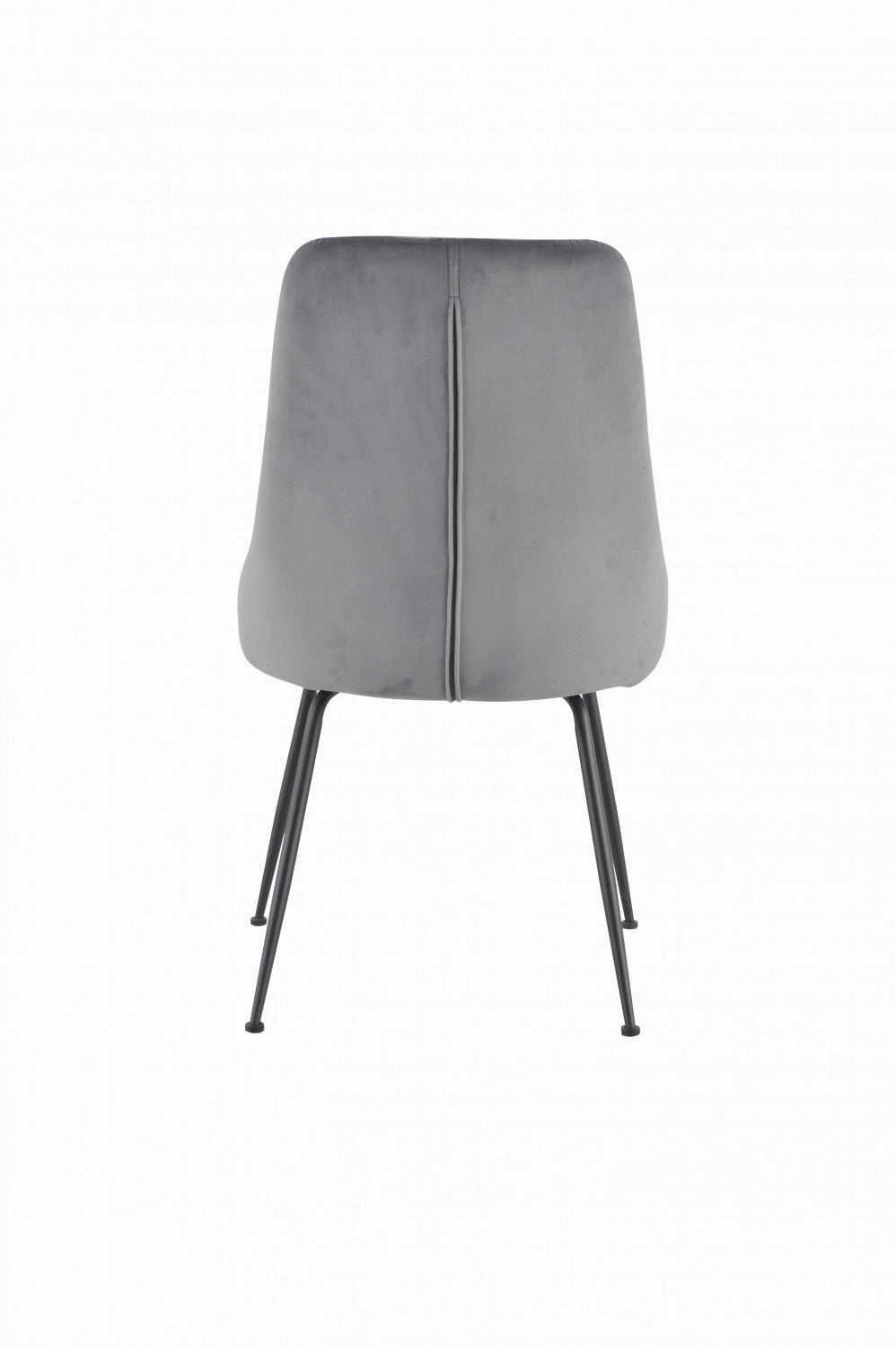 Peacock Velvet Dining Chair - Grey/Black - Set of Two