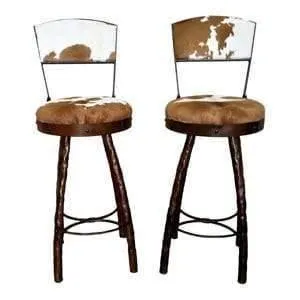 Peak 9 Iron & Cowhide Bar Chairs