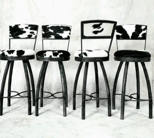 Peak 9 Iron & Cowhide Bar Chairs
