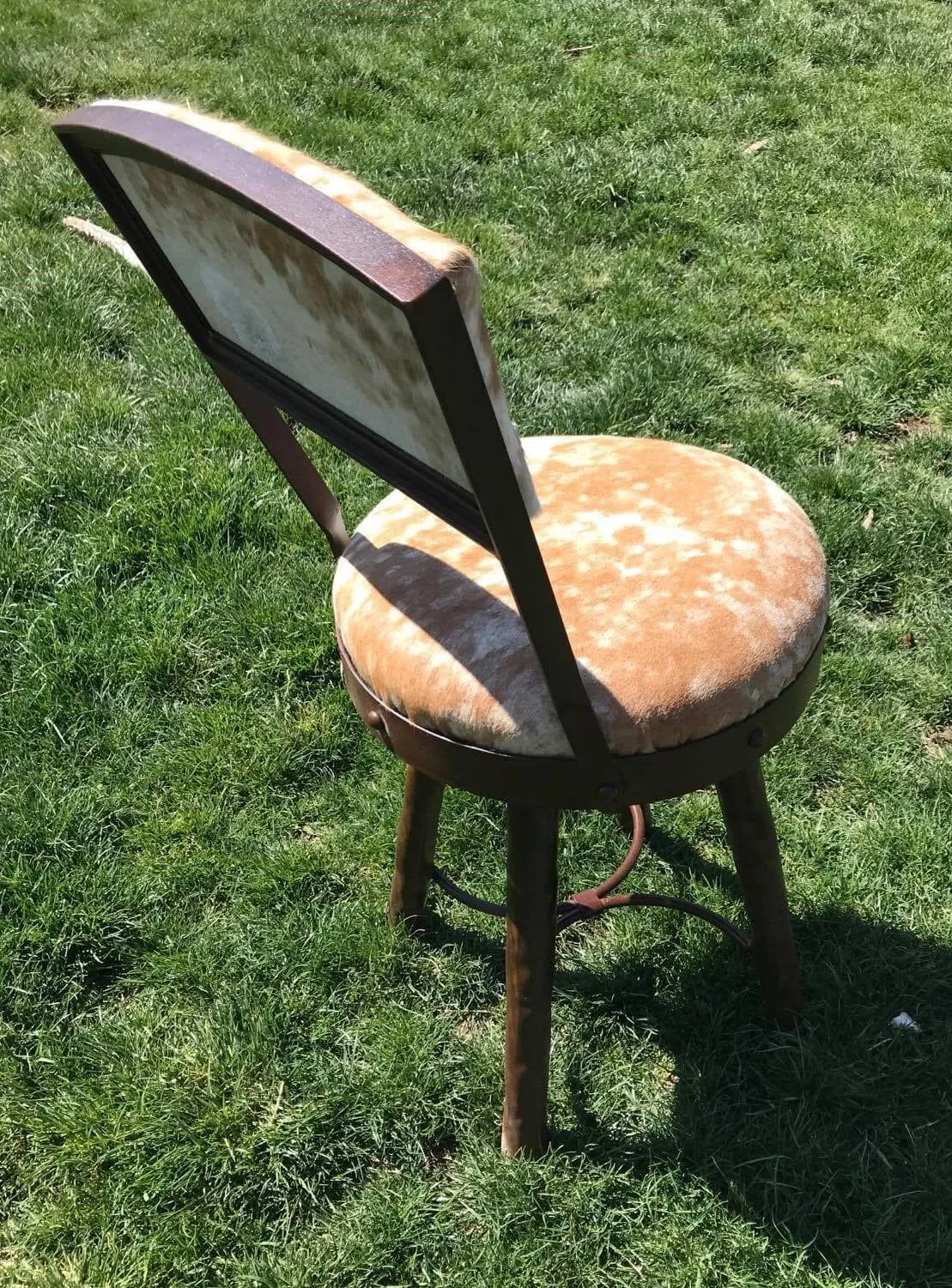 Peak 9 Palomino & White Cowhide & Iron Bar Stools gaming chair, computer chair