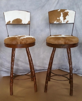 Peak 9 Brown & White Cowhide on Iron Bar Stools glassware set, wine glass