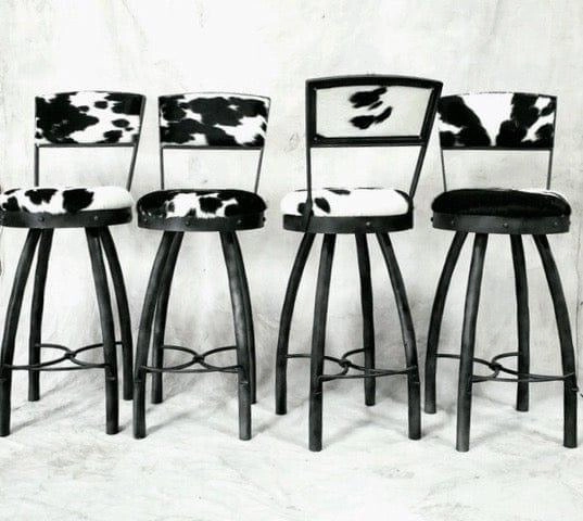 Peak 9 Iron & Cowhide Bar Chairs