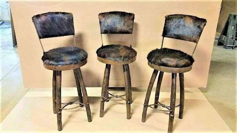 Peak 9 Iron & Cowhide Bar Chairs