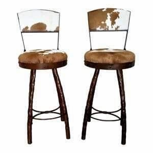 Peak 9 Iron & Cowhide Bar Chairs