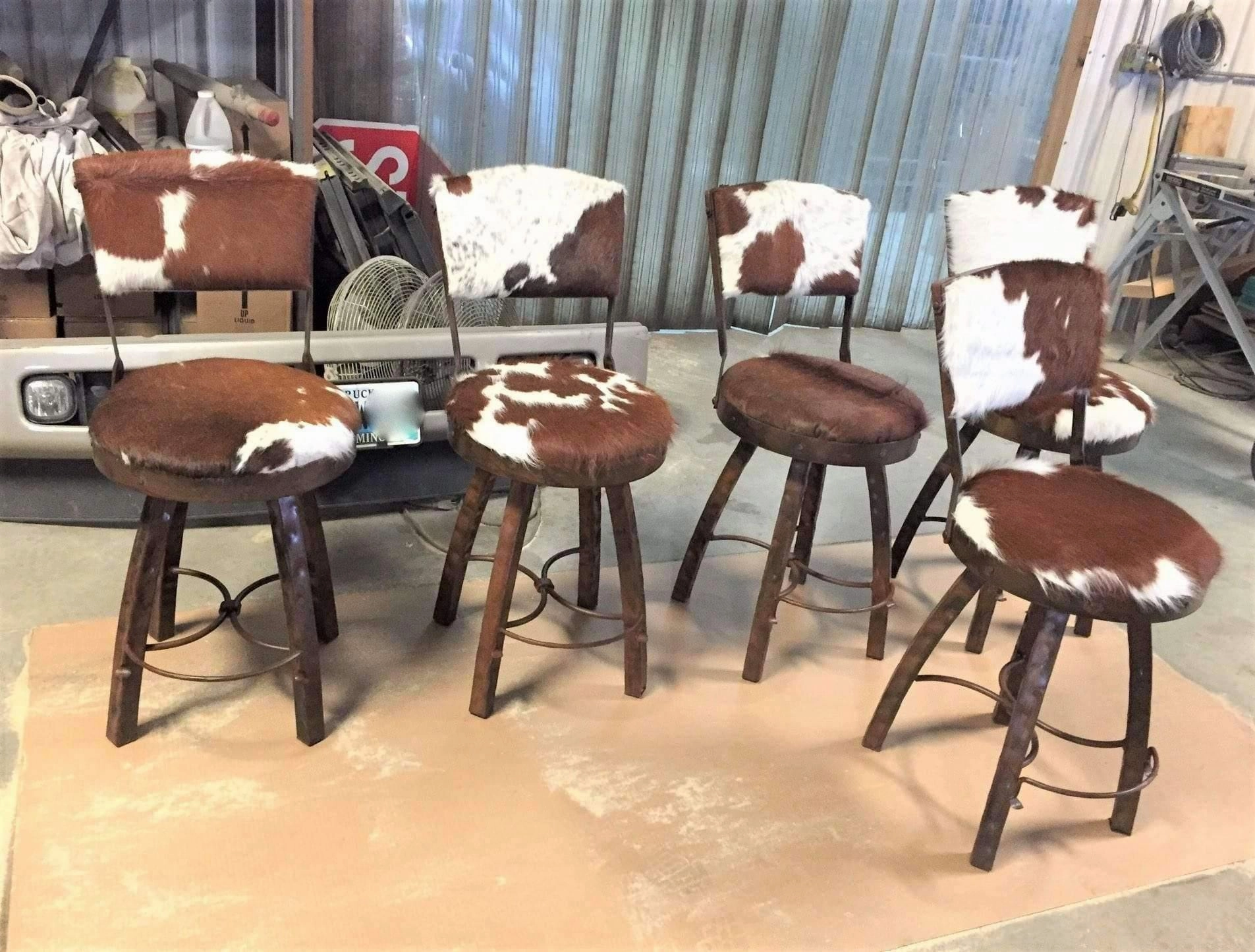 Peak 9 Iron & Cowhide Bar Chairs