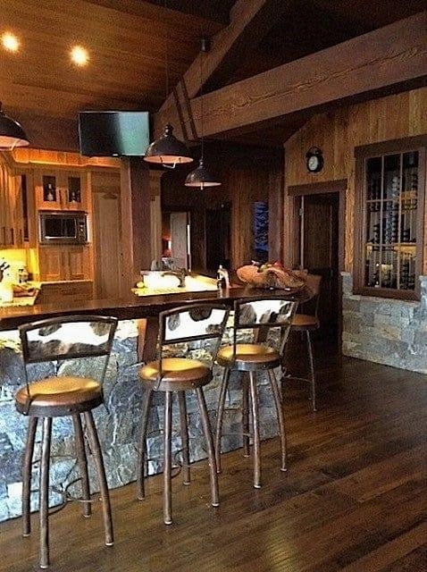Peak 9 Iron & Leather Backless Bar Stools