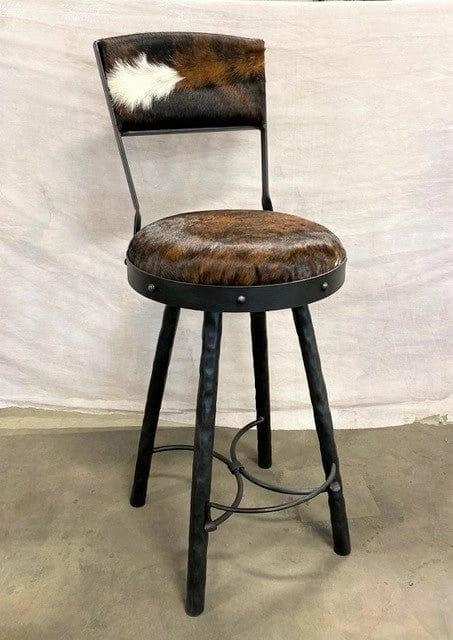 Peak 9 Iron & Leather Backless Bar Stools