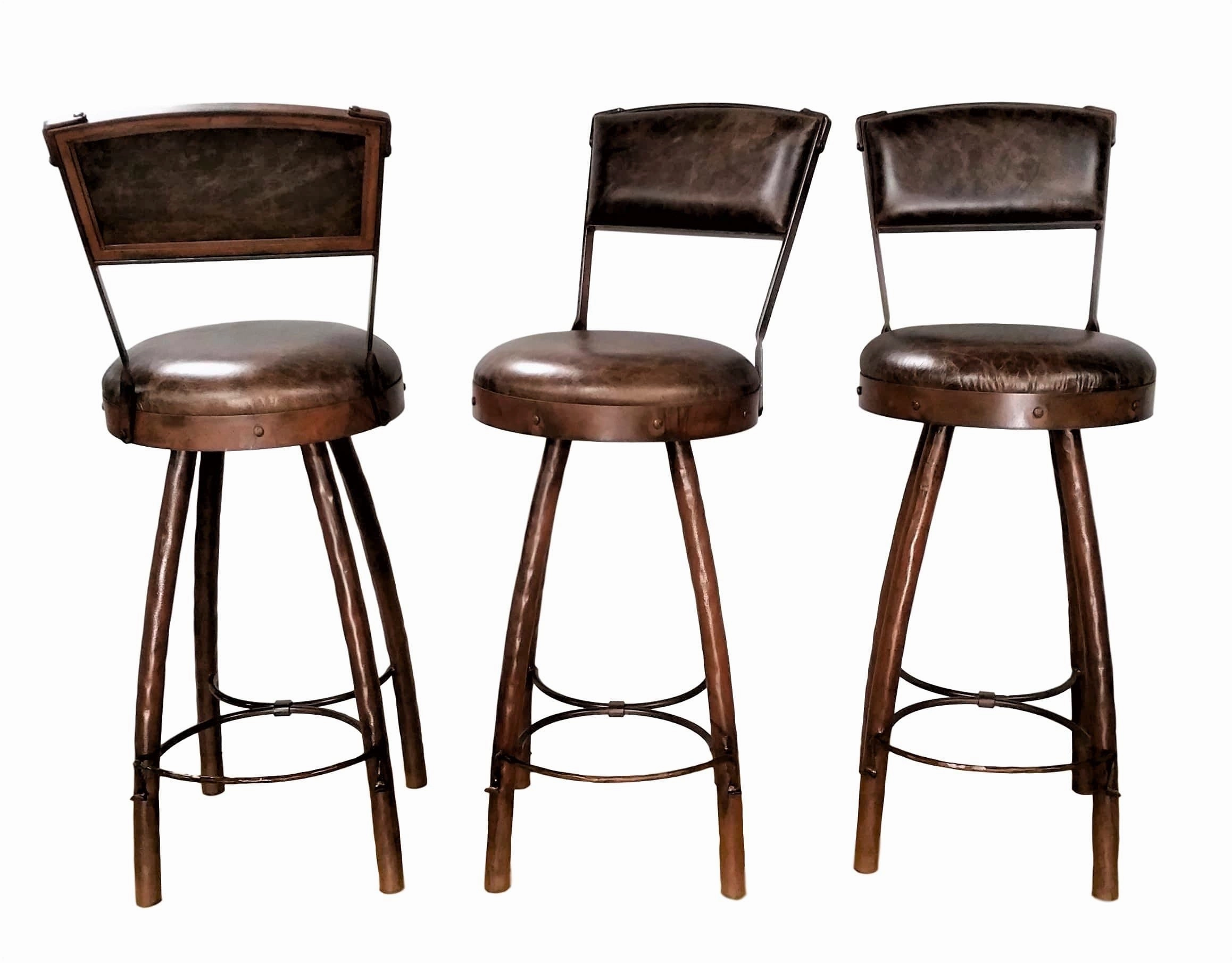Peak 9 Iron & Leather Bar Chairs