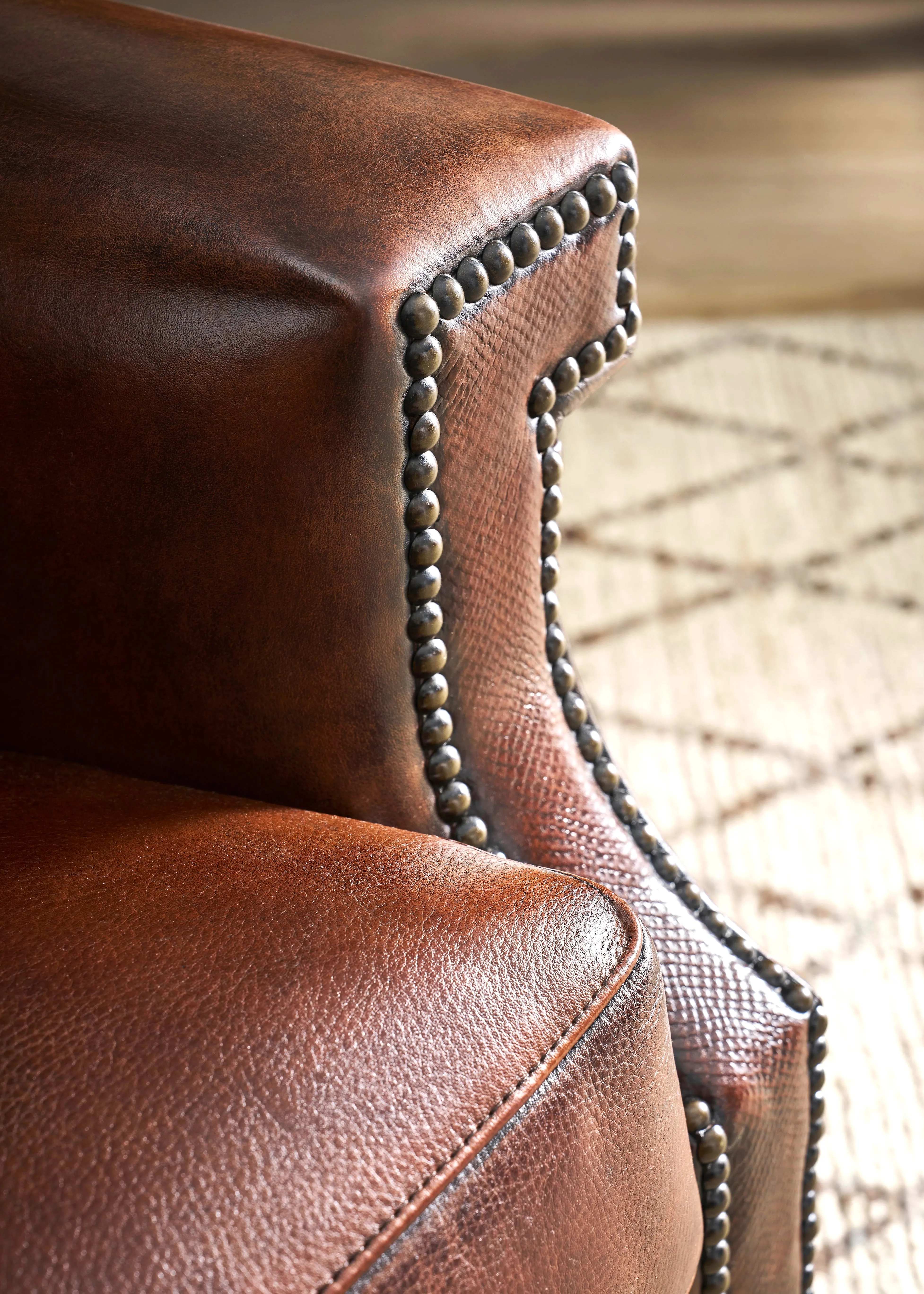 Pecan Leather Power Swivel Glider Recliner
