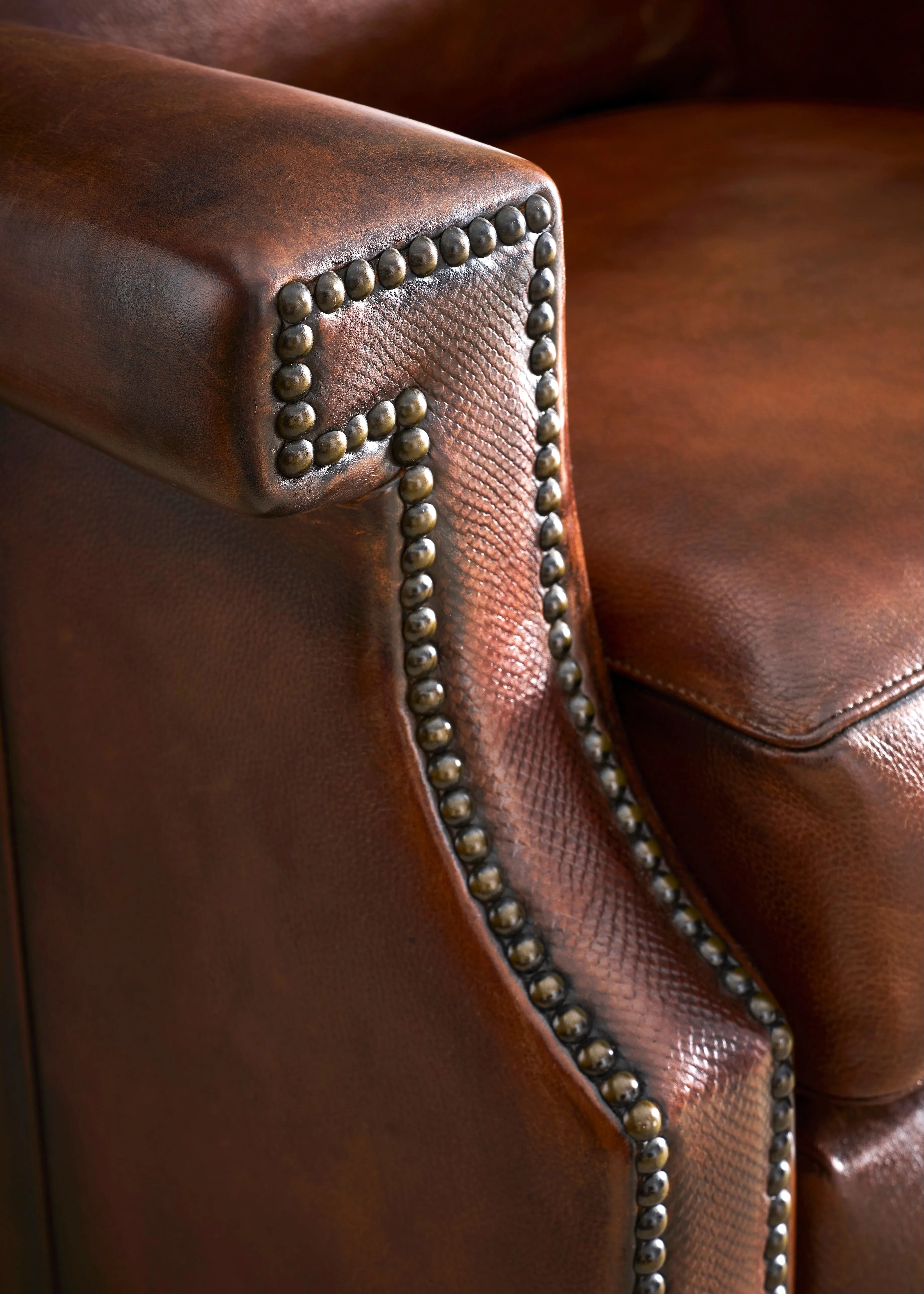 Pecan Leather Power Swivel Glider Recliner