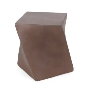 Pecor Outdoor Lightweight Concrete Side Table, Brown patio chairs, outdoor seating