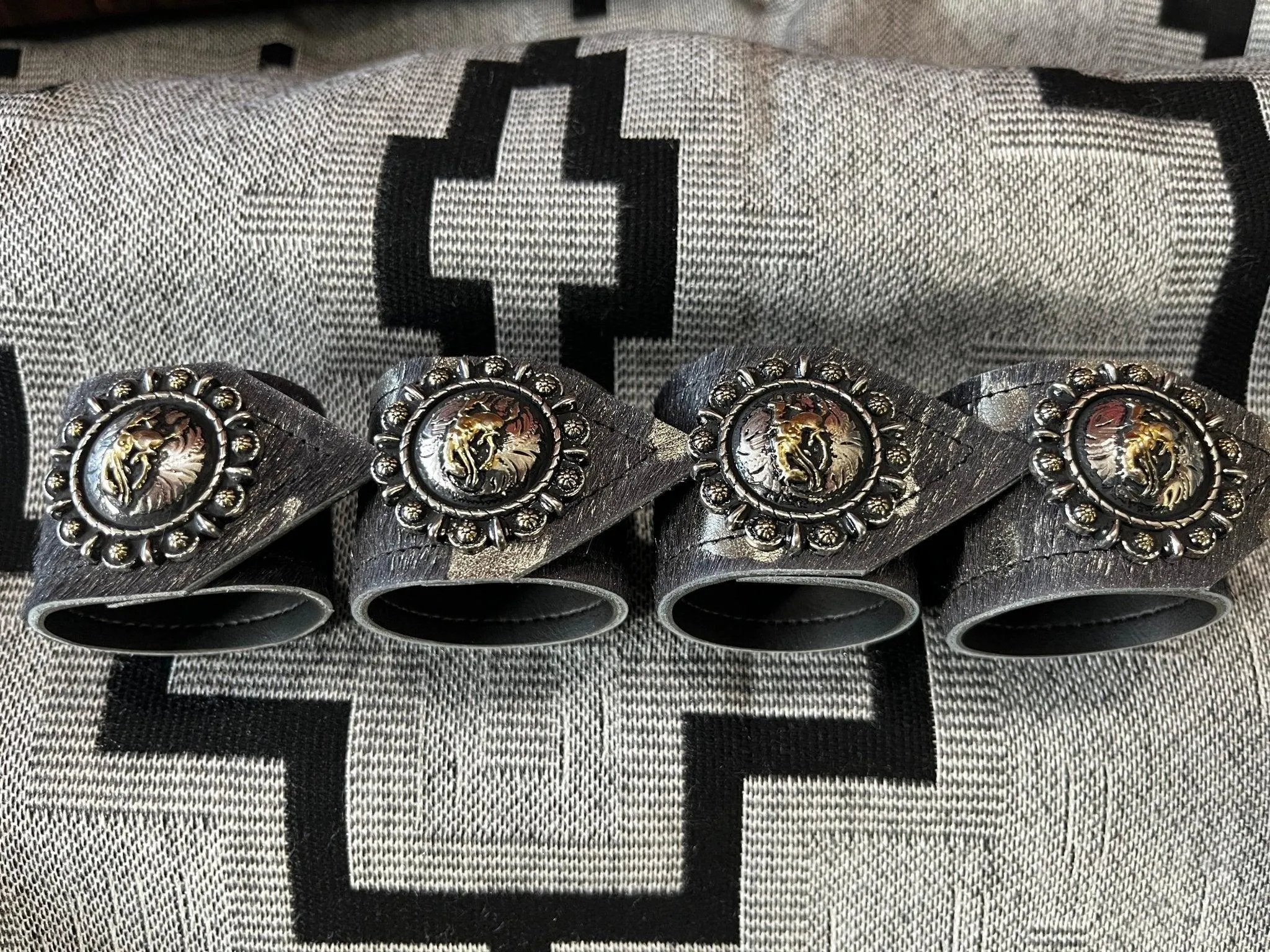 Pendleton Let 'er Buck Leather Napkin Rings