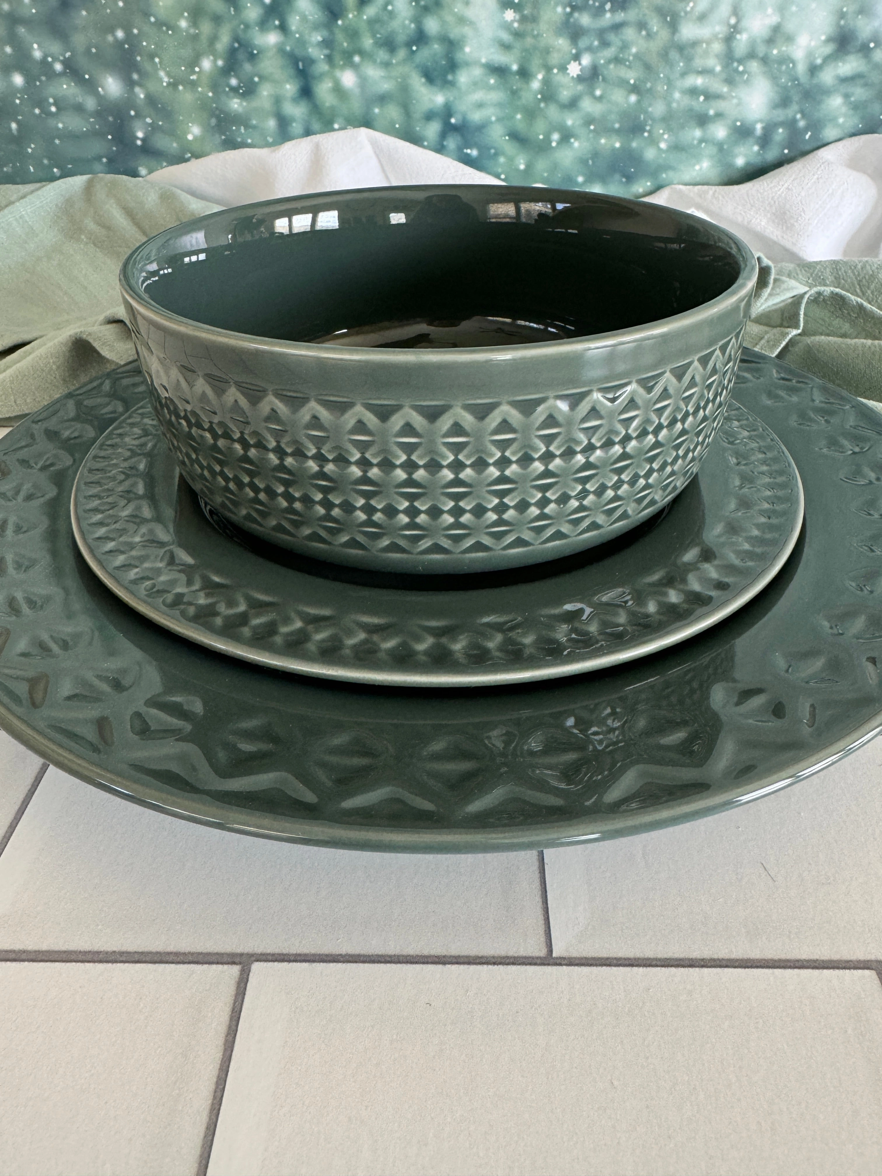 Pendleton Debossed Stoneware Bowls