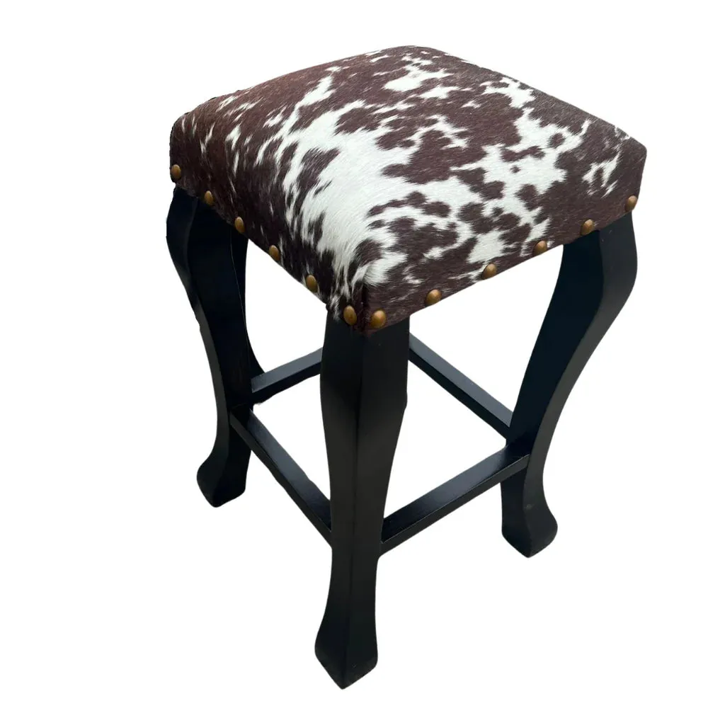 Peppered Cowhide Bar Stools