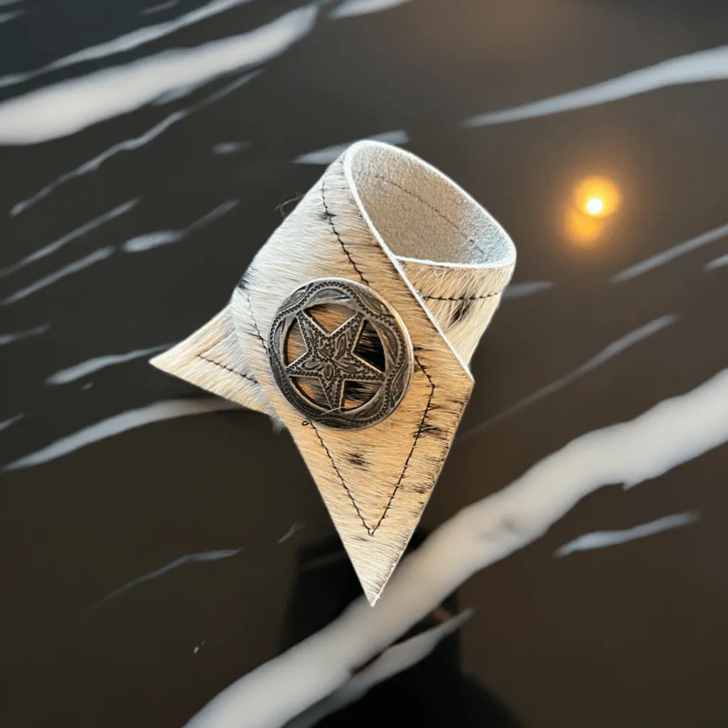 Peppered Cowhide w/ Star Concho Napkin Rings