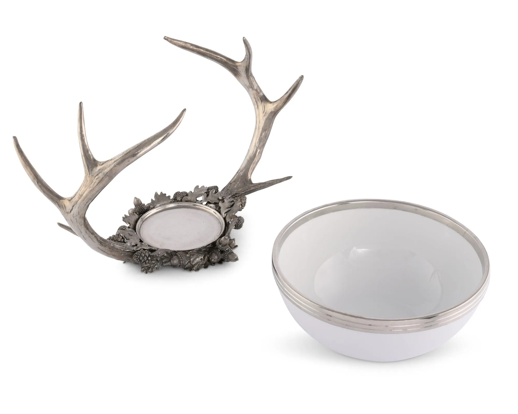 Pewter Antler Serving Bowl