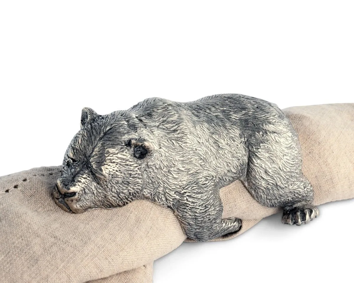 Pewter Bear Napkin Rings toilet seat cover, slow close seat