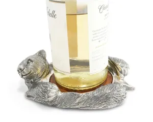Pewter Bear Wine Bottle Coaster toilet seat cover, slow close seat
