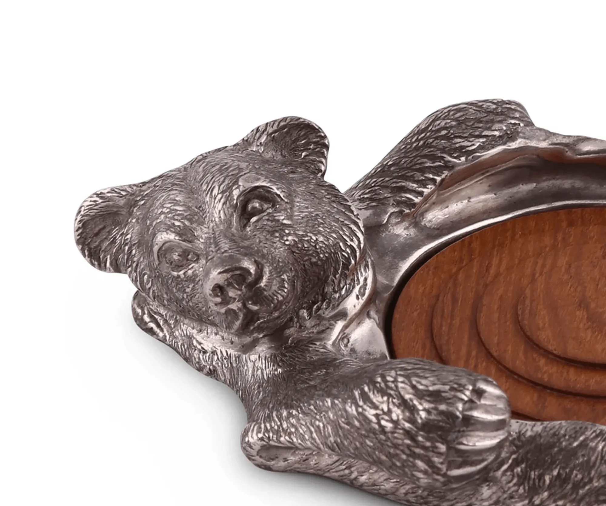 Pewter Bear Wine Bottle Coaster