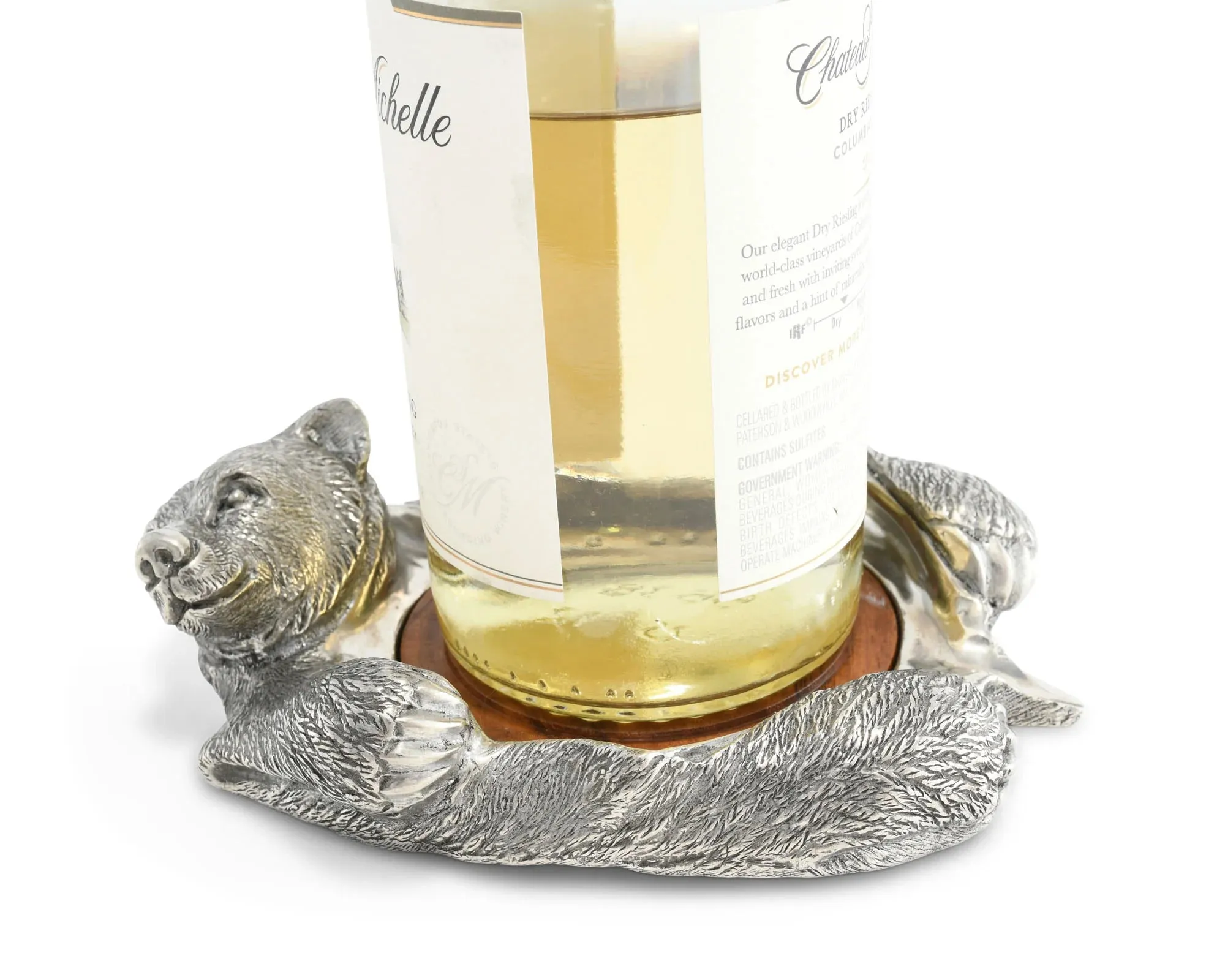 Pewter Bear Wine Bottle Coaster toilet seat cover, slow close seat