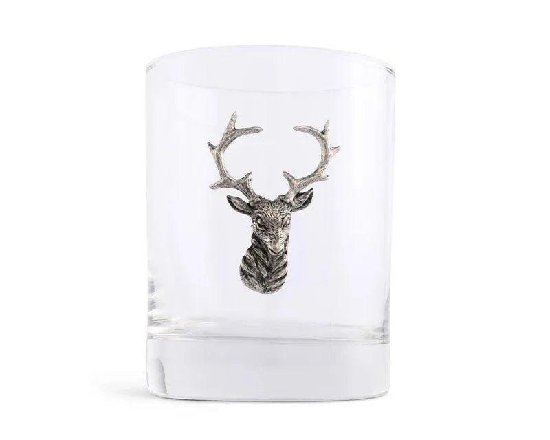 Pewter Elk Double Old Fashioned Glasses