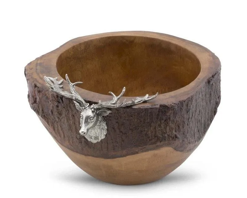 Pewter Elk Salad Bowl