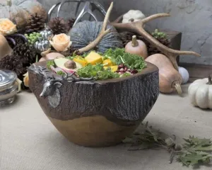 Pewter Elk Salad Bowl toilet seat cover, slow close seat