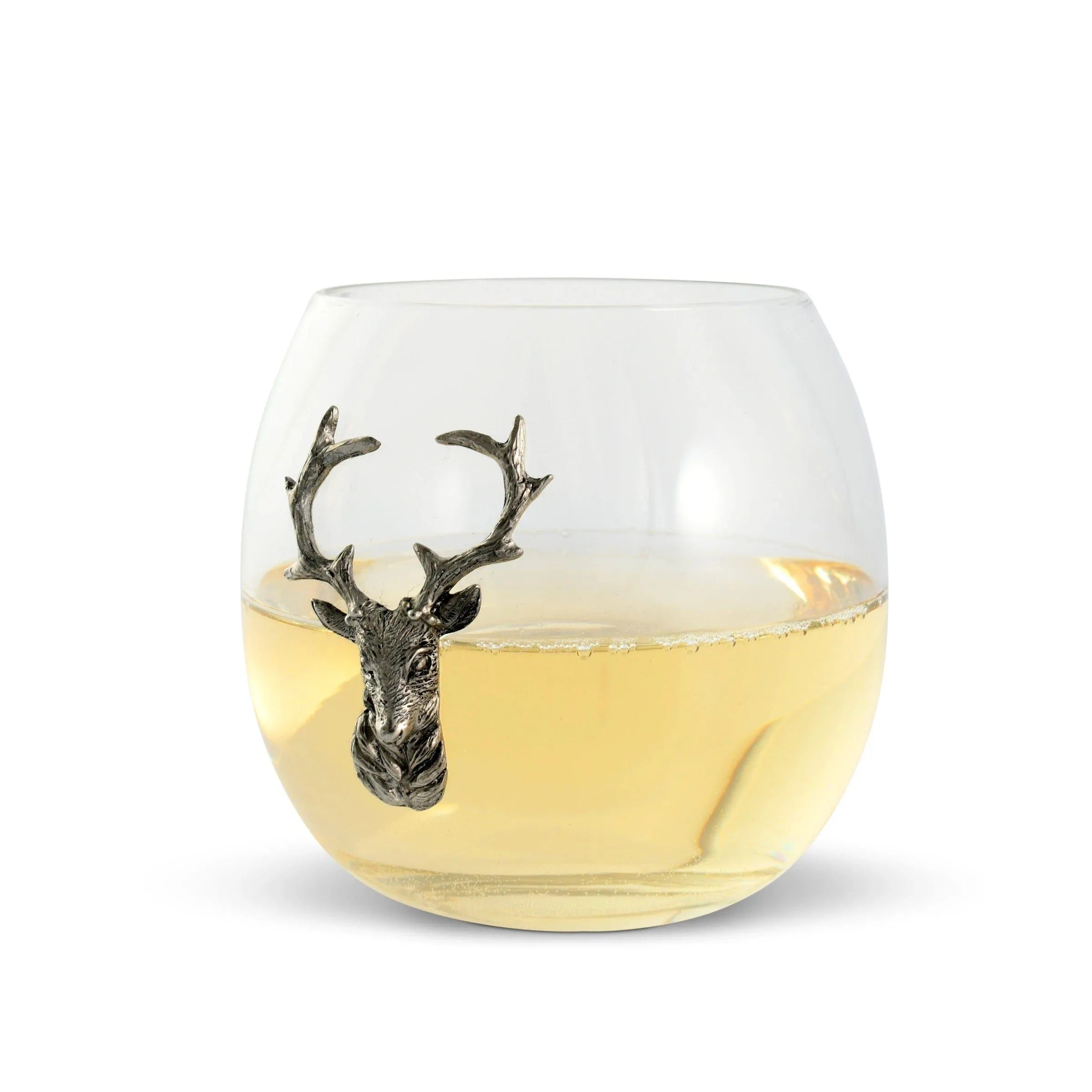 Pewter Elk Stemless Wine Glasses
