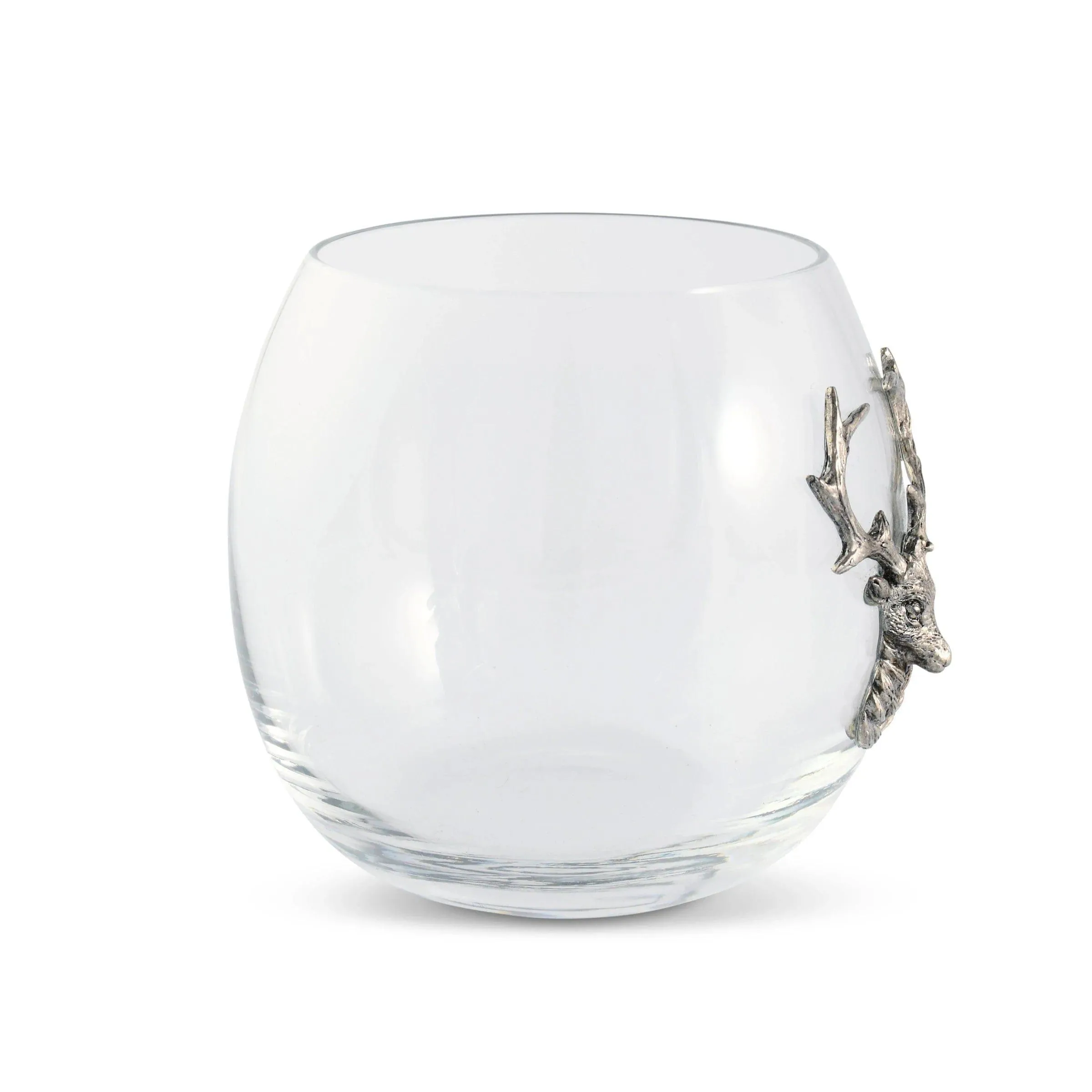 Pewter Elk Stemless Wine Glasses