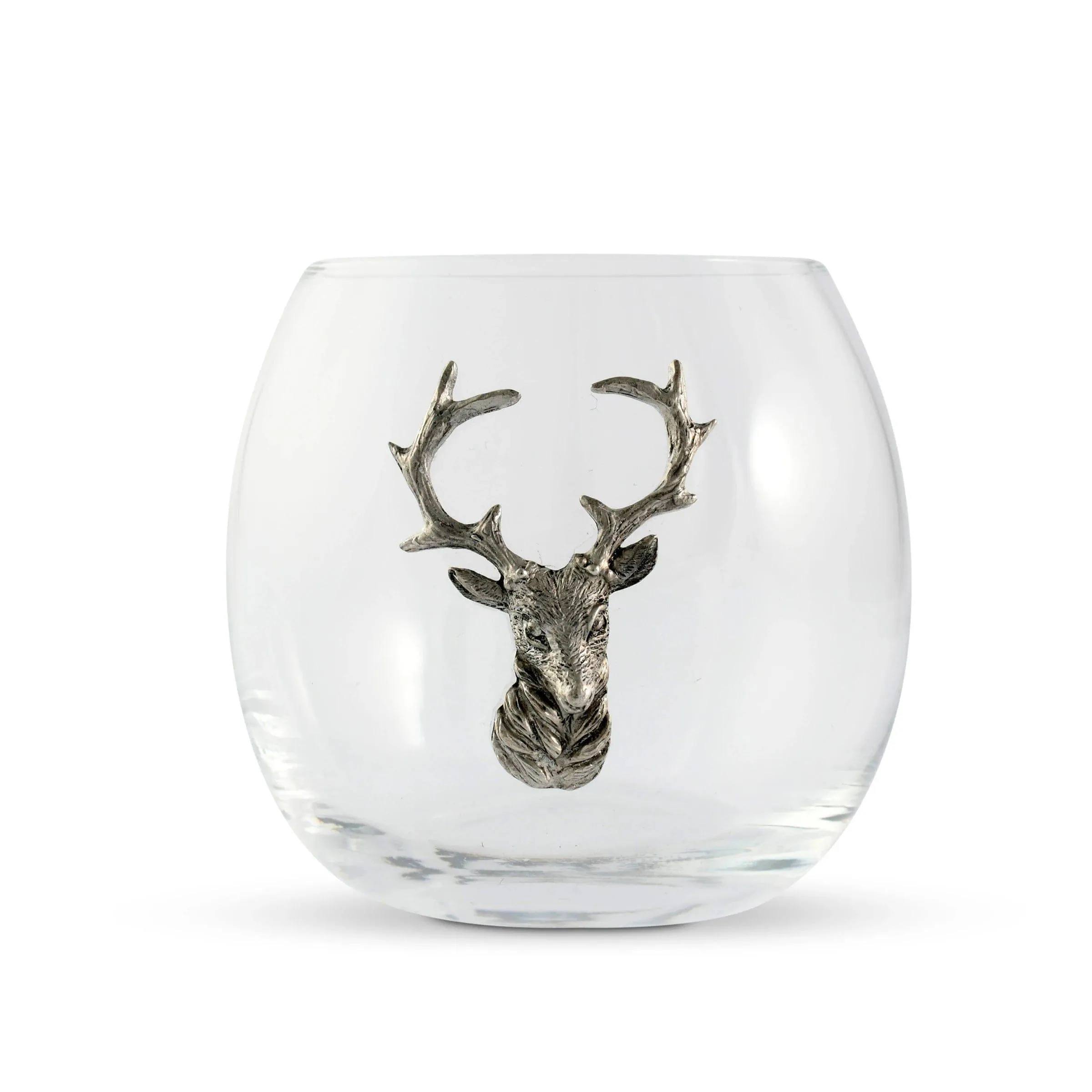 Pewter Elk Stemless Wine Glasses