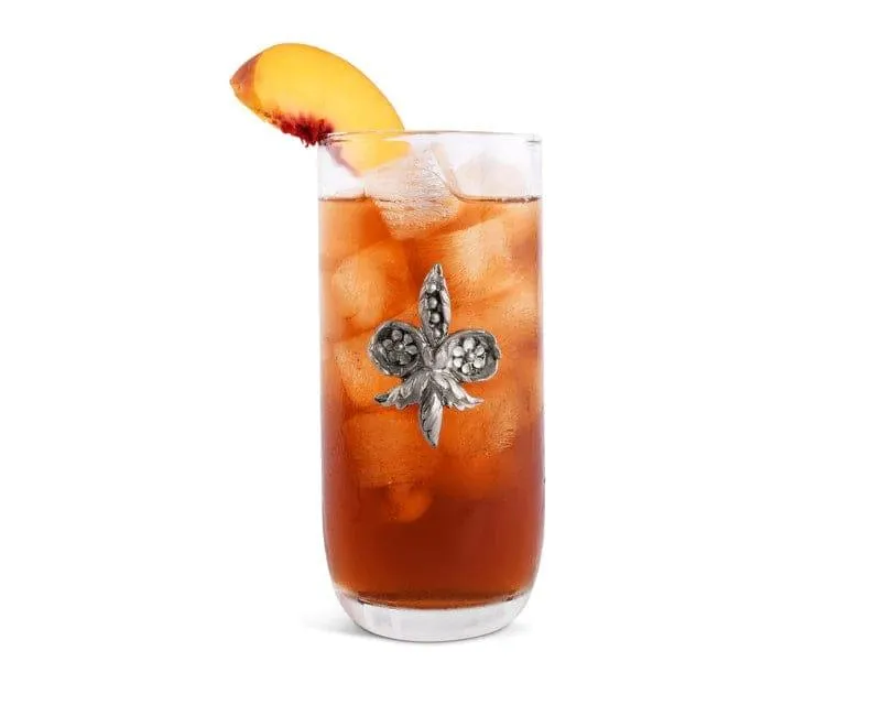 Pewter Embellished Fleur de Lis Tumblers