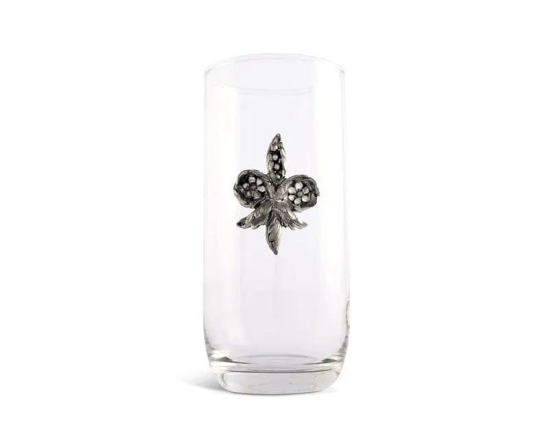 Pewter Embellished Fleur de Lis Tumblers