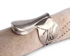 Pewter  English Saddle Napkin Ring toilet seat cover, slow close seat