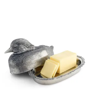 Pewter Mallard Duck Butter Dish shower curtain, waterproof liner