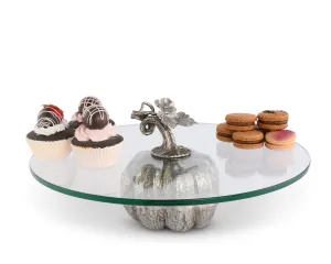 Pewter Pumpkin Dessert Stand toilet seat cover, slow close seat