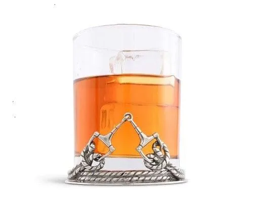 Pewter Snaffle Bit & Rope Double Old Fashioned Glasses