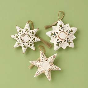 Pierced Star Ornaments - Set Of 3