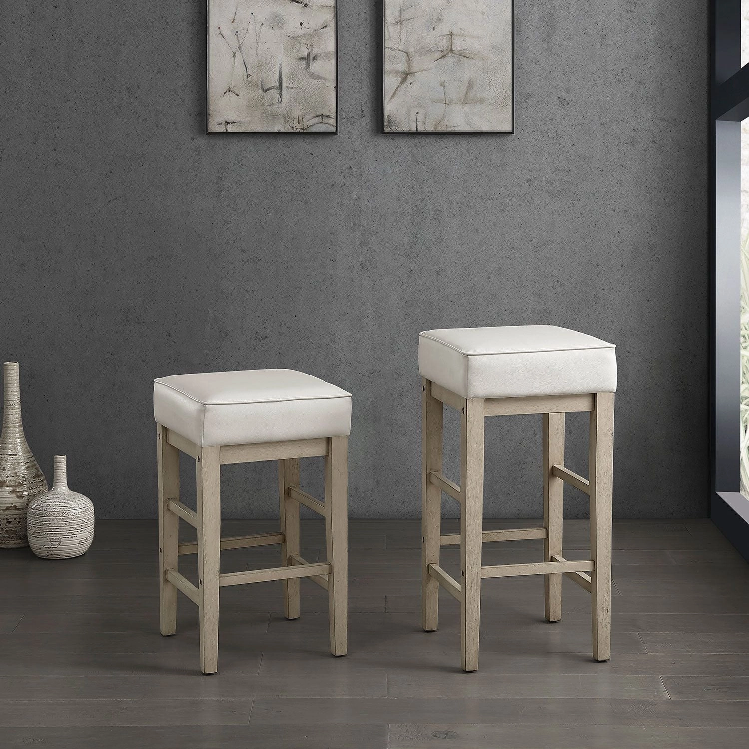 Pittsville Bar Stool - Antique White - Set of Two