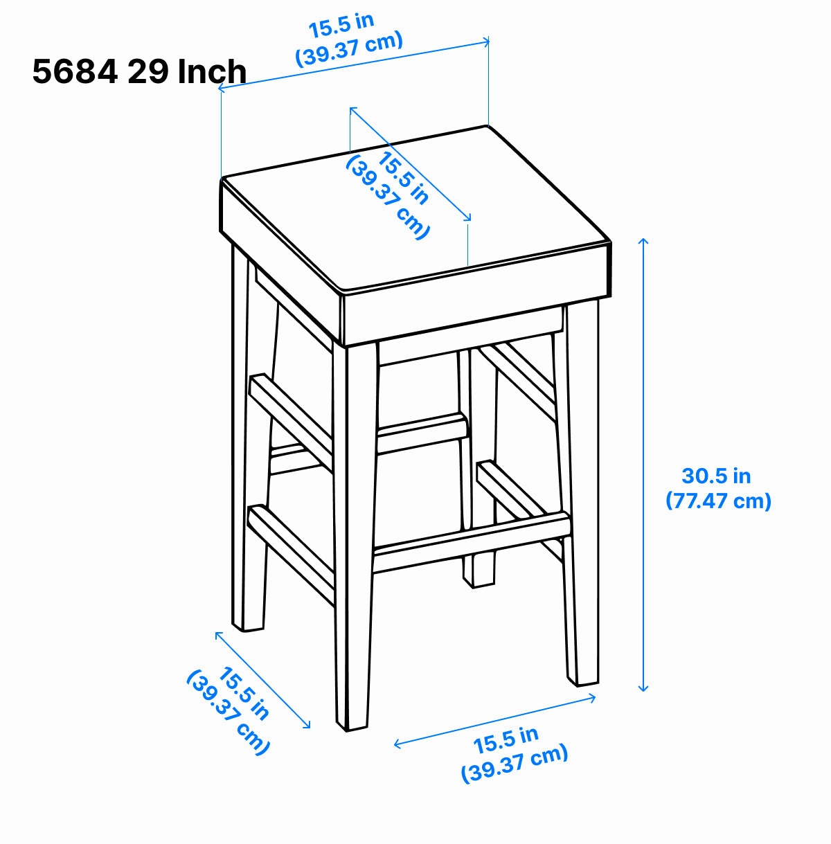 Pittsville Bar Stool - Grey - Set of Two