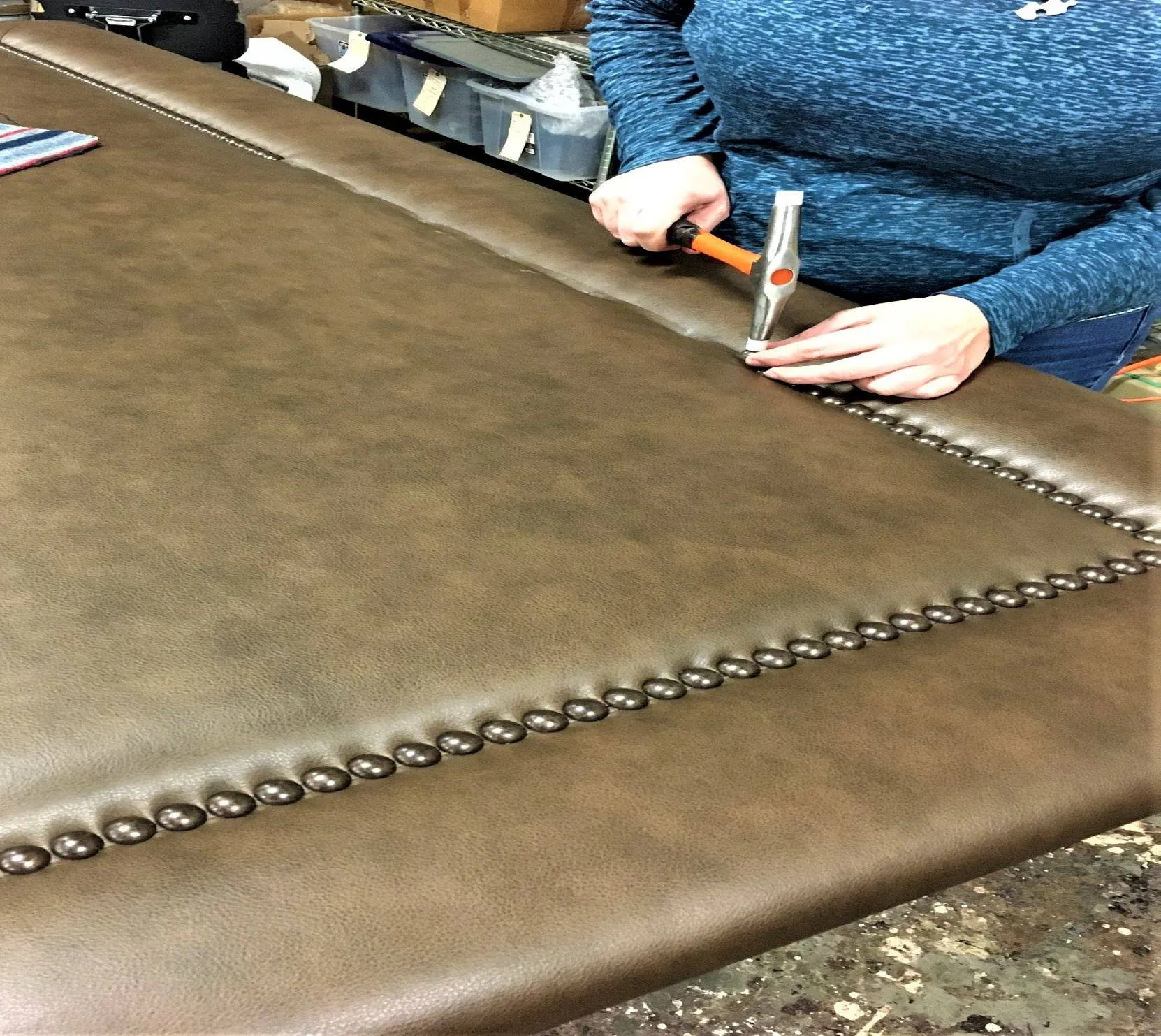 Plateau Distressed Leather Headboard - Brown