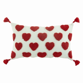 Plush Hearts 12X20 Throw Pillow