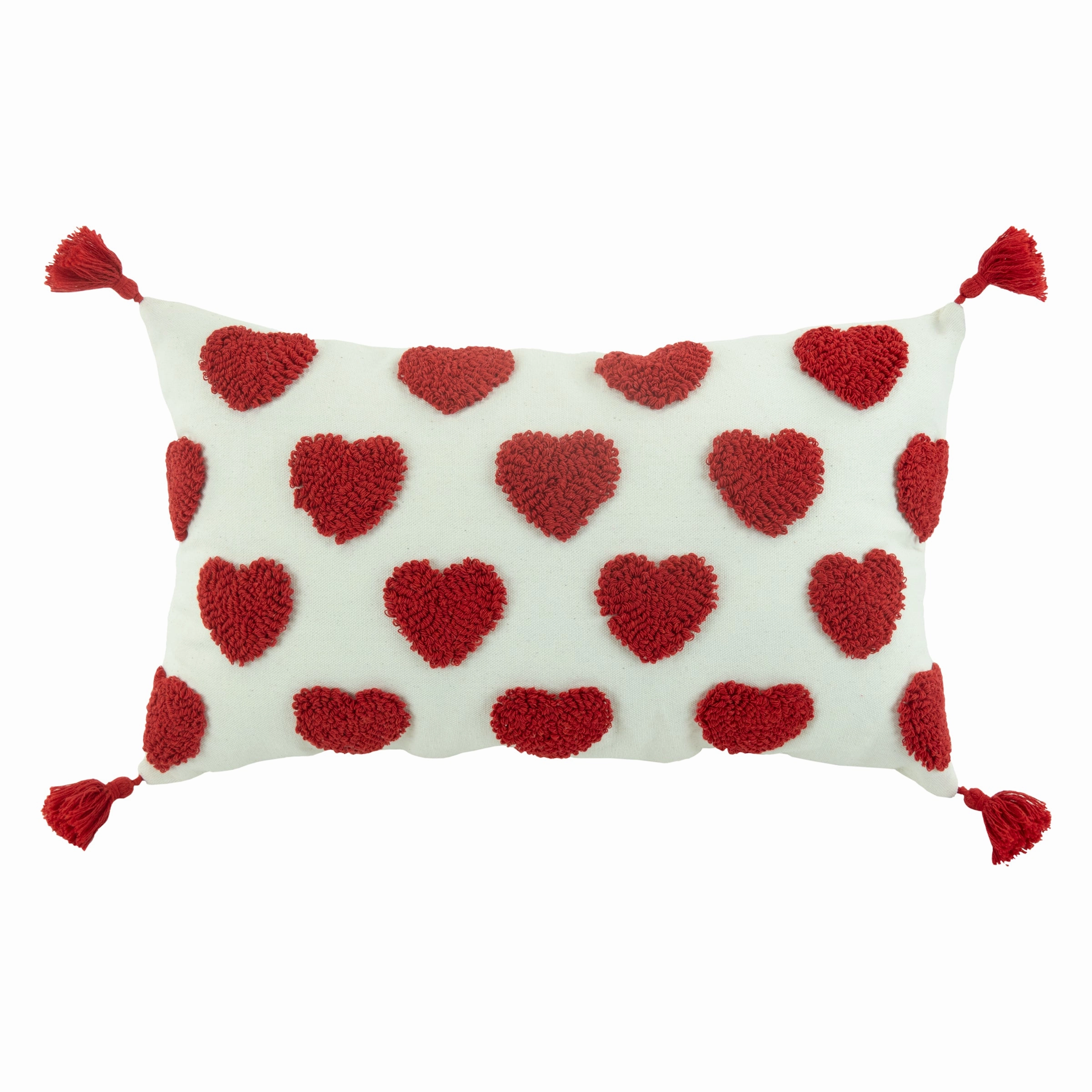 Plush Hearts 12X20 Throw Pillow