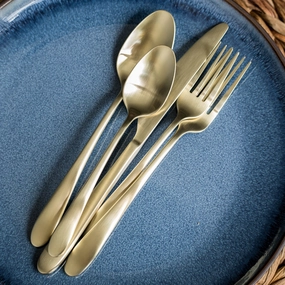 Poet Champagne Satin 20 Piece Flatware Set