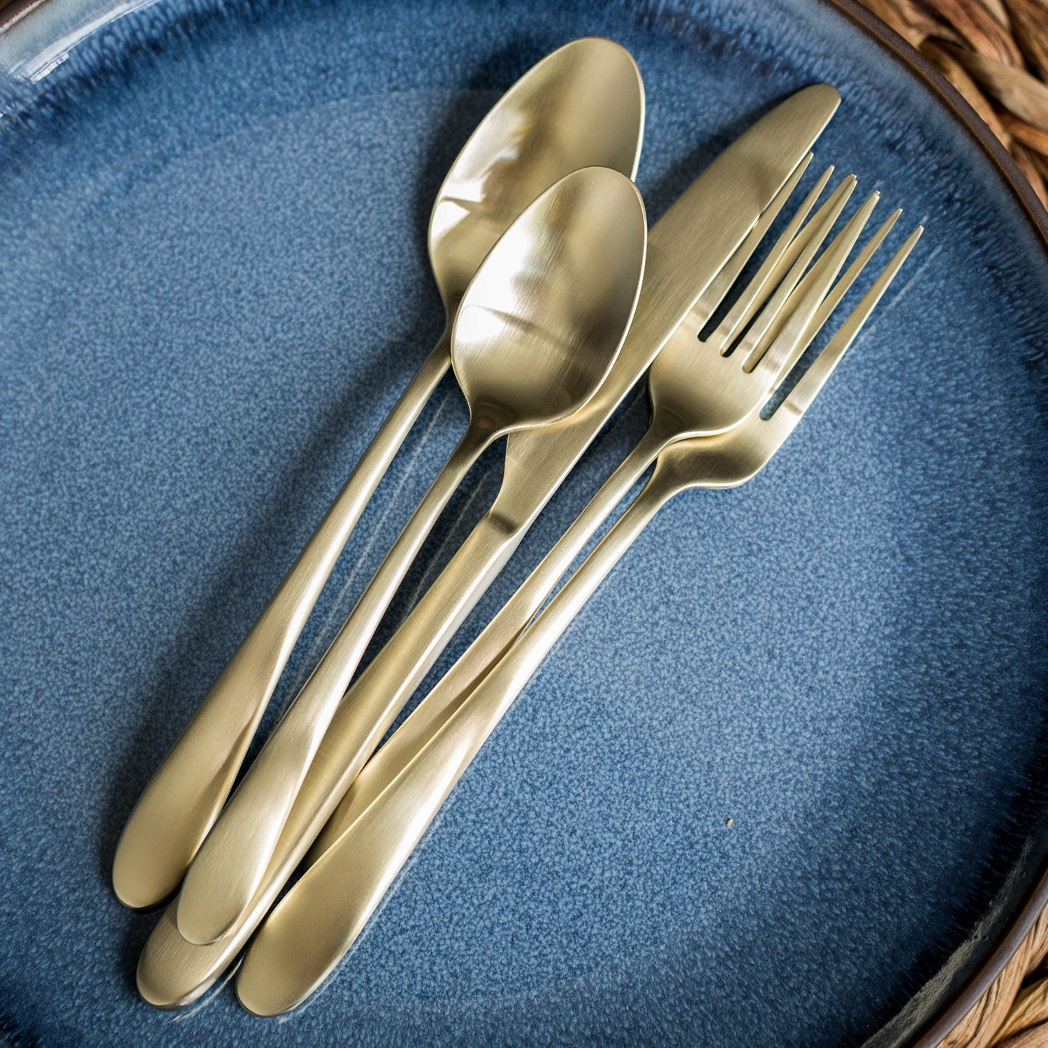 Poet Champagne Satin 20 Piece Flatware Set