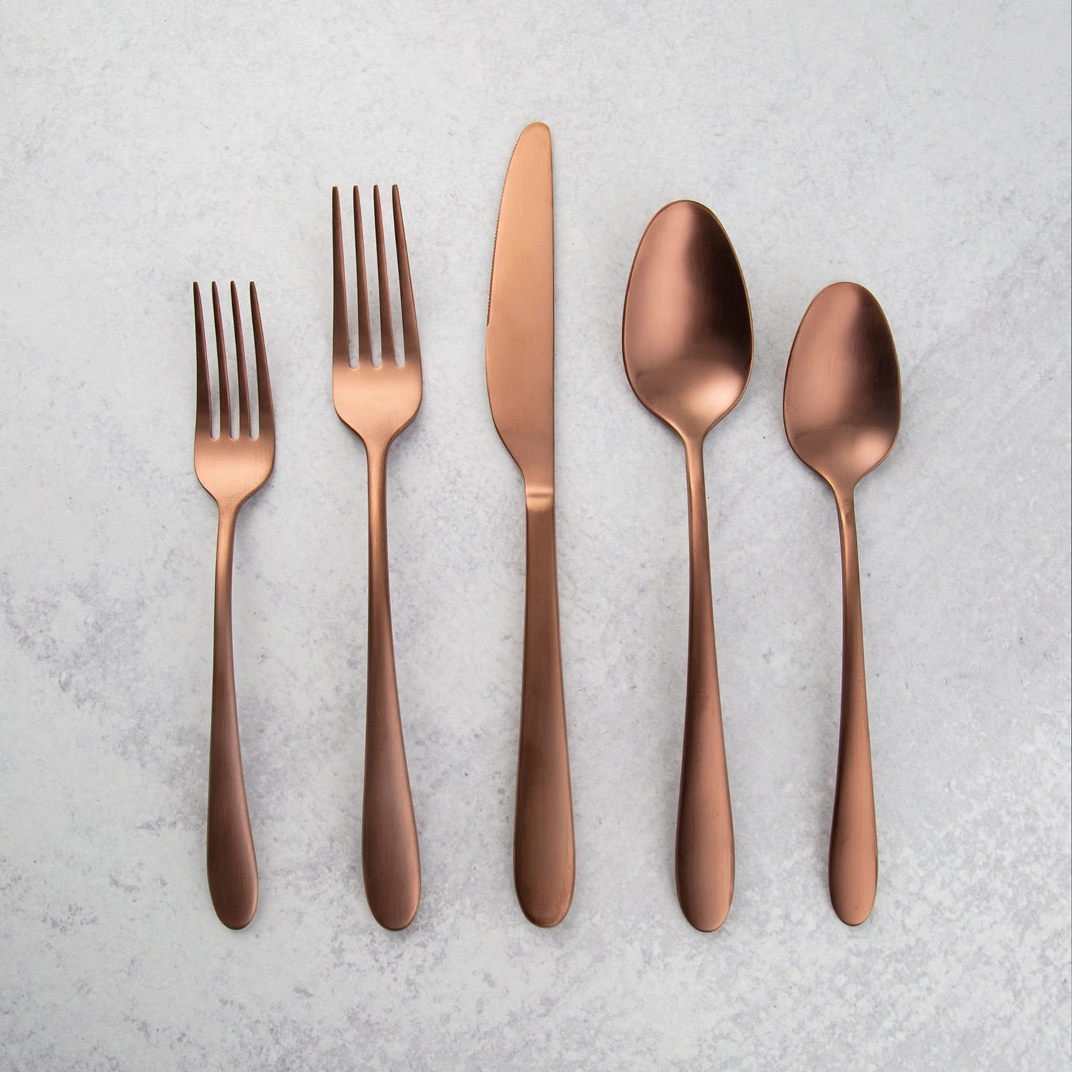 Poet Copper Satin 20 Piece Flatware Set