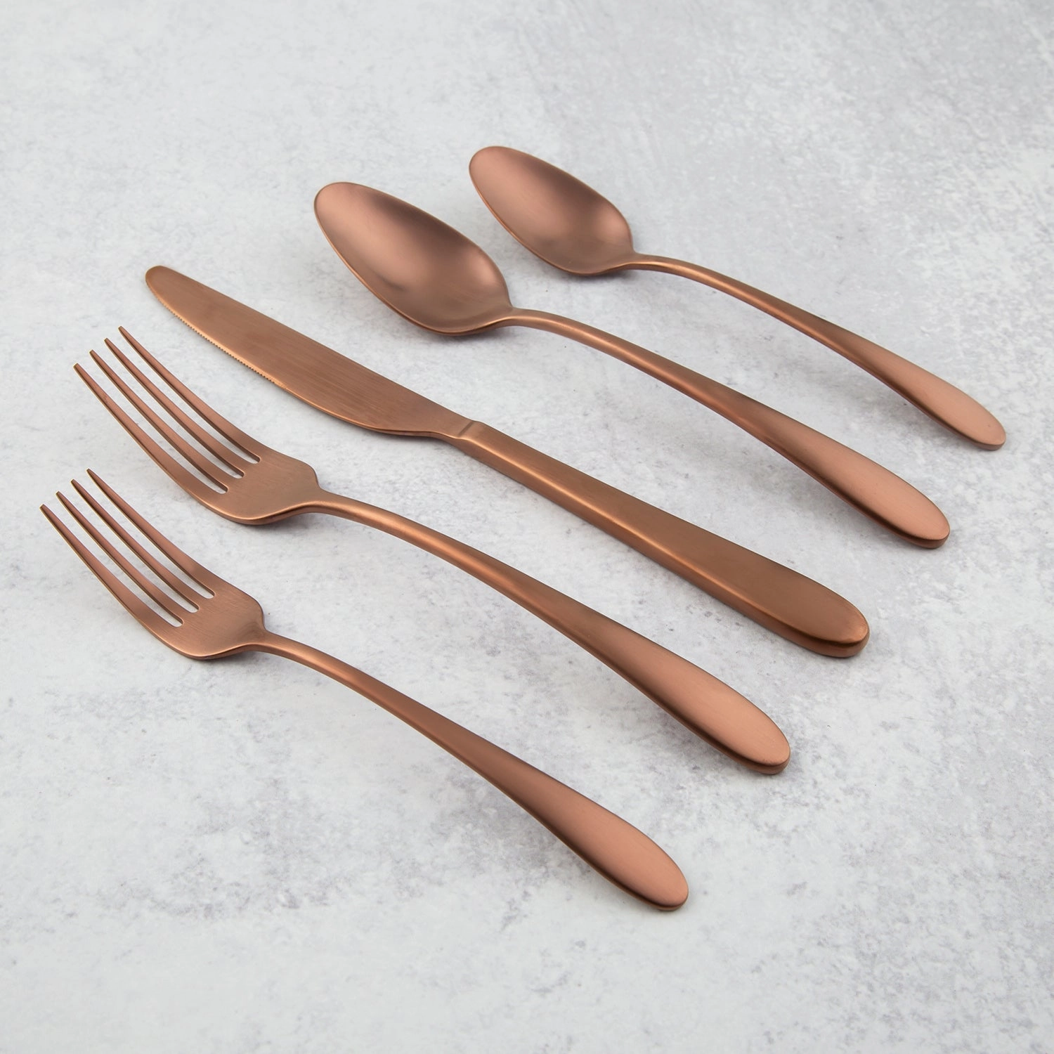Poet Copper Satin 20 Piece Flatware Set