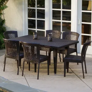 Point 7-pc Outdoor Patio Furniture Brown Wicker Dining Set - NH473532 patio chairs, outdoor seating