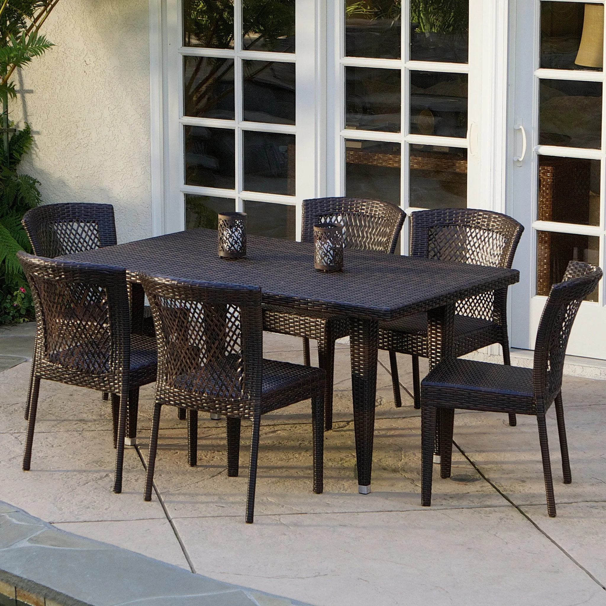 Point 7-pc Outdoor Patio Furniture Brown Wicker Dining Set - NH473532 patio chairs, outdoor seating
