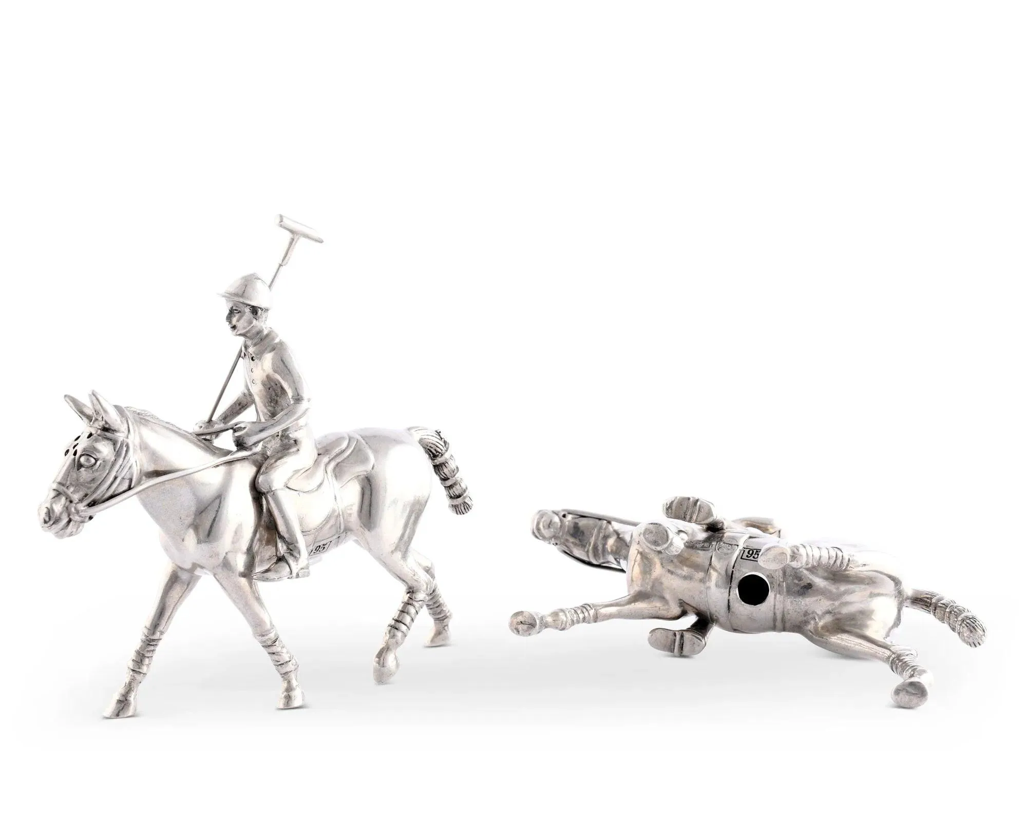 Polo Player Pewter Salt & Pepper Set
